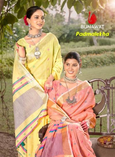  BUNAWAT PADMALEKHA 1001 TO 1006 DESIGNER COTTON SAREE WHOLESALER IN INDIA